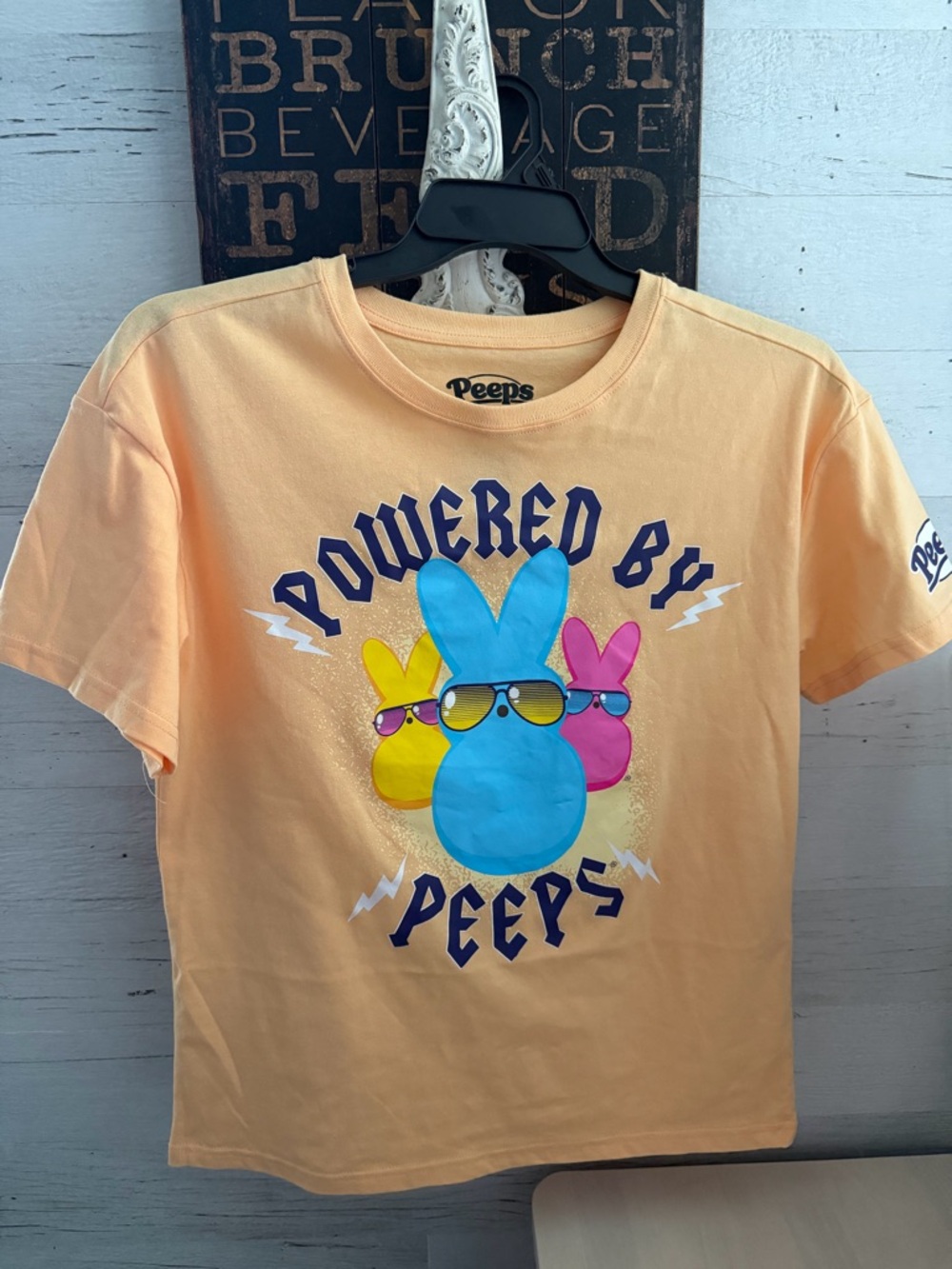 Peeps Kids' Short Sleeve Tee - Peach "Powered by Peeps"